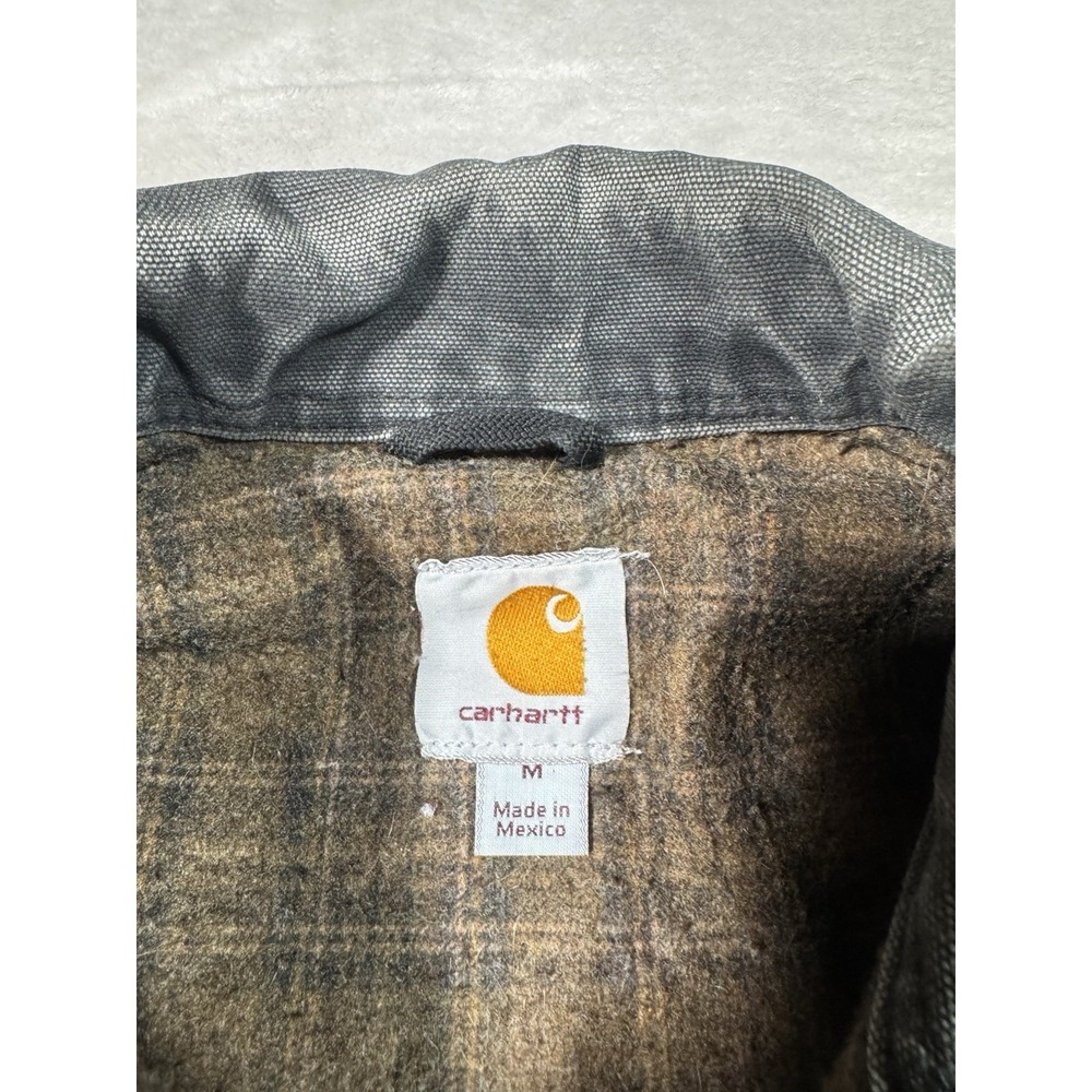Vintage Carhartt J97 DKB Detroit Jacket Size Medium Brown Faded Distressed Lined - Picture 3 of 11